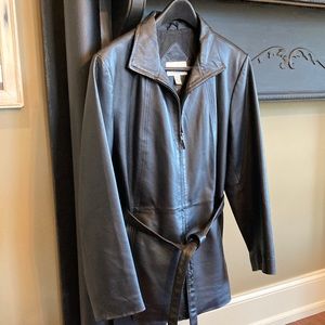 Beautiful Worthington Black Leather Jacket - women’s size Medium